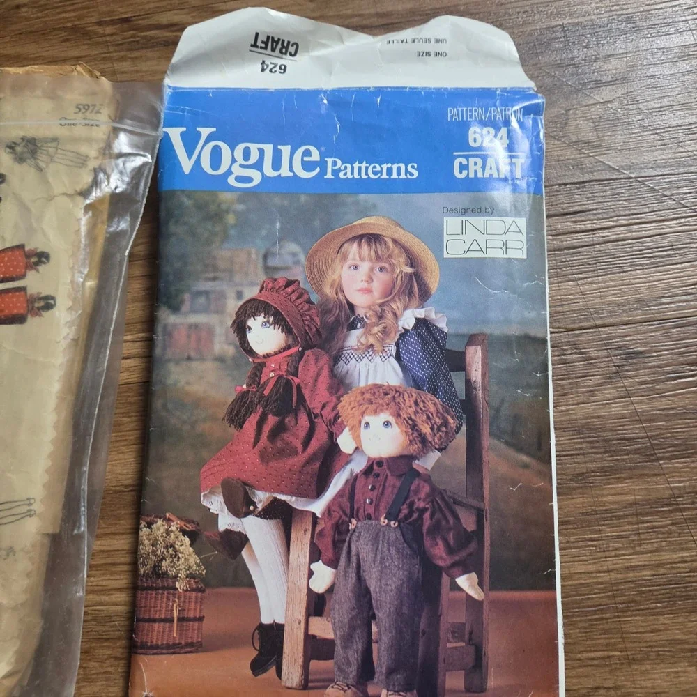 Vintage Lot Doll Sewing Pattern Vogue 624 McCall's 7222 Butterick Du Barry 5972
